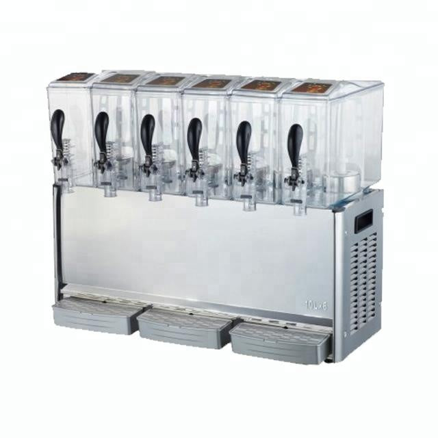 6-Bowl Commercial Juice Dispenser — Hot & Cold, 10 L Bowls