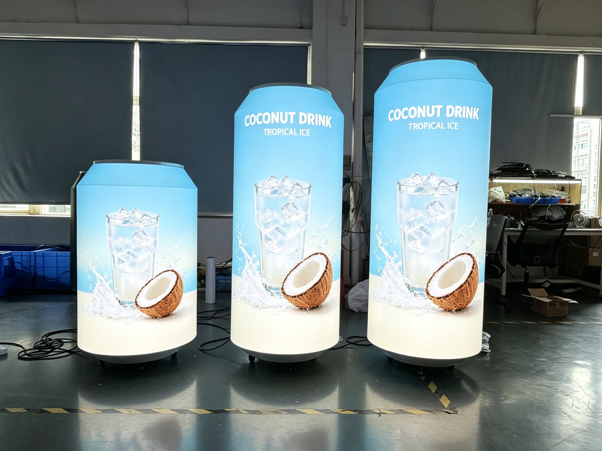 Can-Shaped Cylinder LED Video Display — Custom Digital Signage