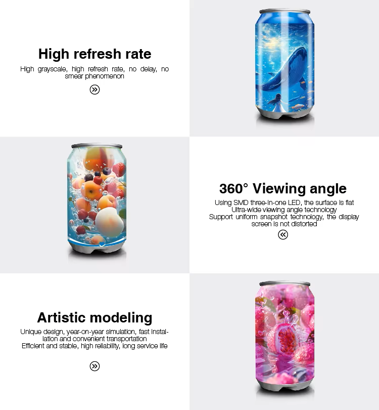 Cylindrical Can-Shaped LED Display — Custom Digital Signage Column