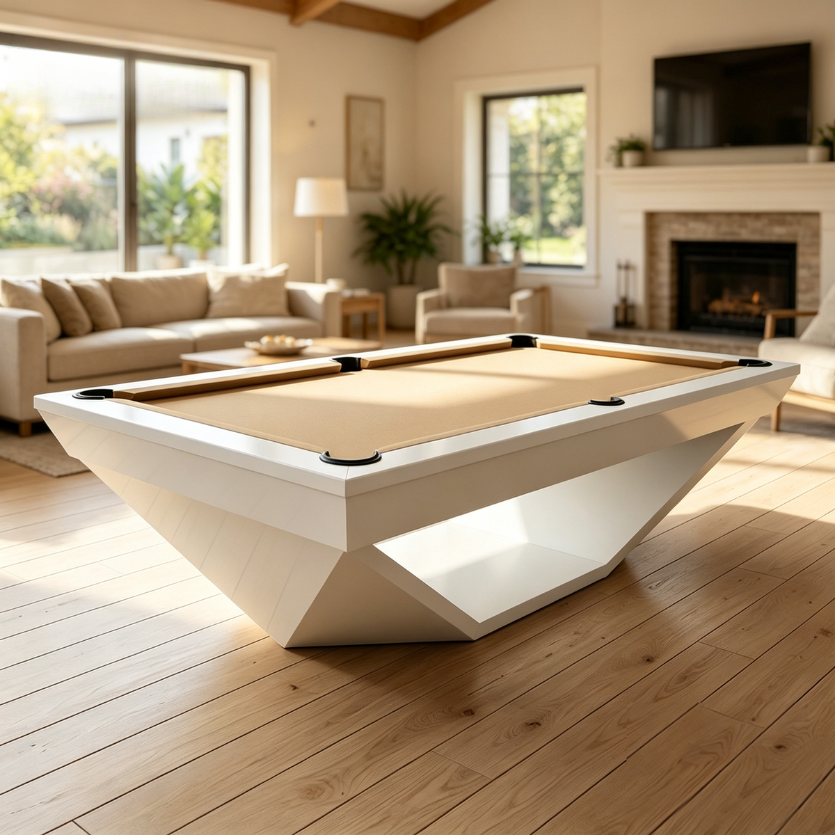 Custom-Design Solid Wood Pool Table — Slate Bed Billiard Table