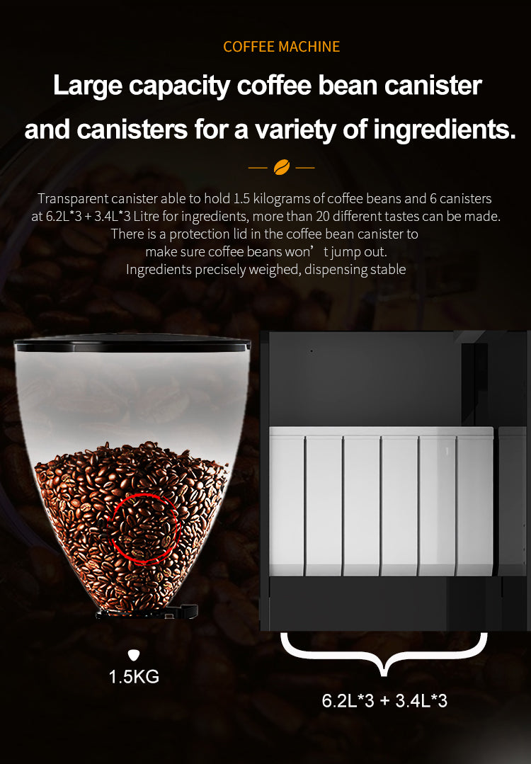 Commercial Coffee Vending Machine — 22" Touchscreen, 180–320 Cups