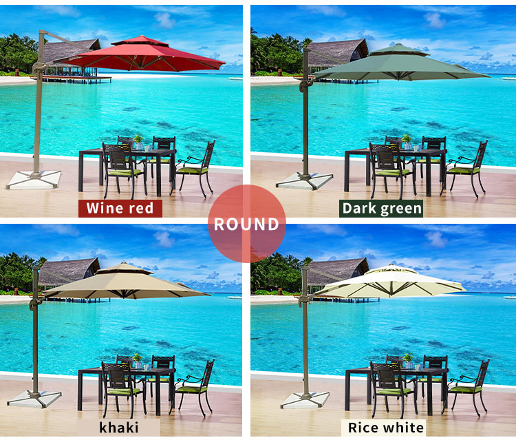 Commercial Patio Umbrella — 3×3 m Aluminum Roman Garden Parasol