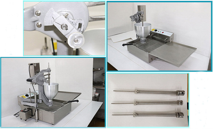 Commercial Electric Donut Making Machine — Countertop Fryer with 3 Molds