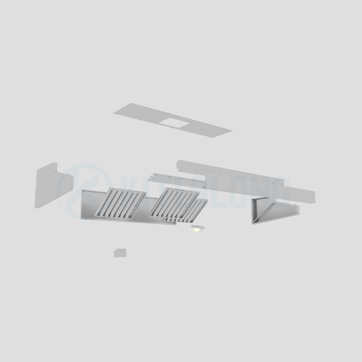 Commercial Stainless Steel Wall-Mounted Exhaust Hood with Filter