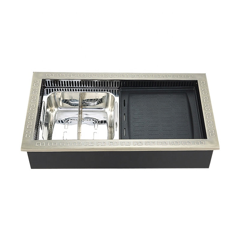 Commercial Electric Hot Pot & BBQ Grill Table — 2-in-1