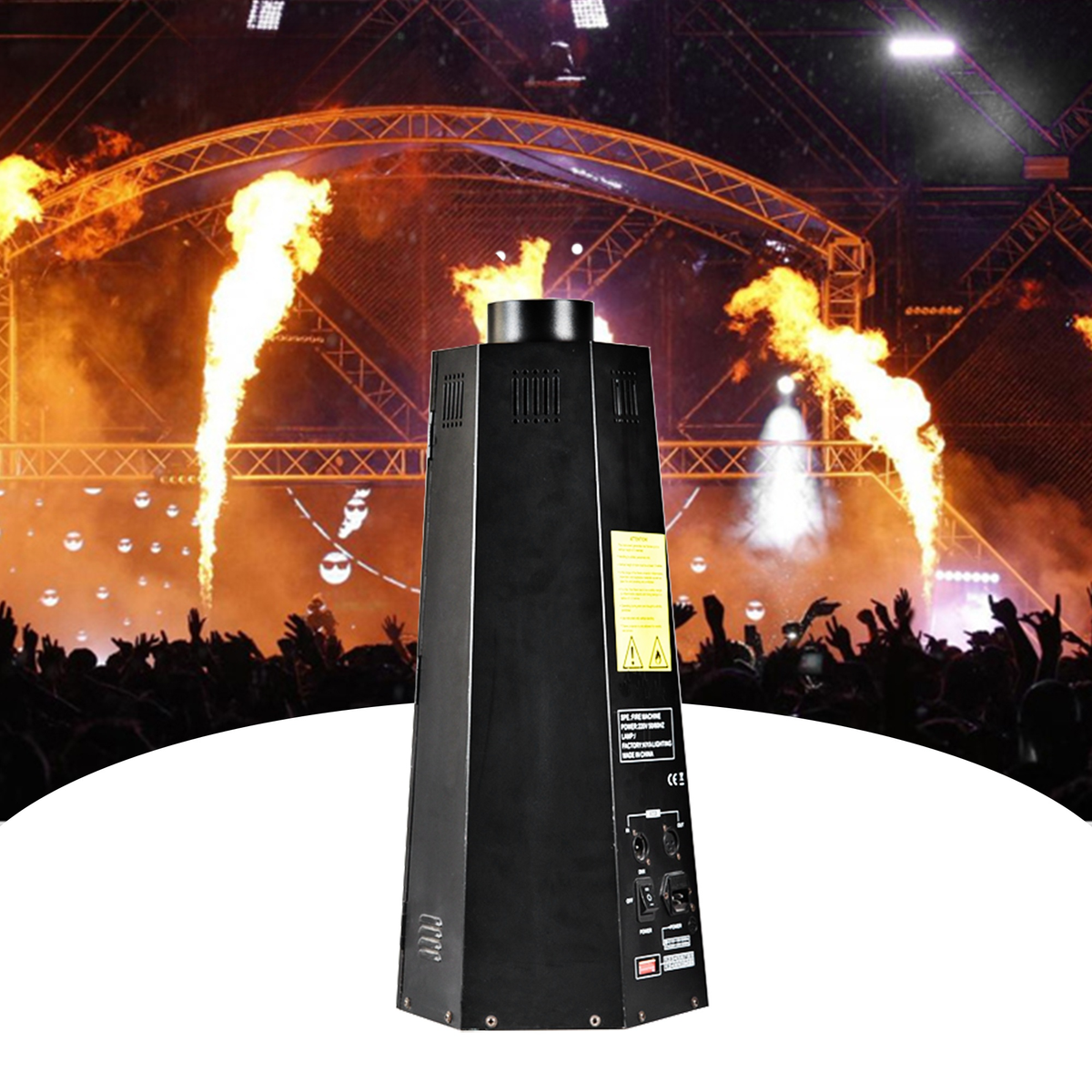 DMX Flame Spray Machine — Single Nozzle Fire Effect, 100W