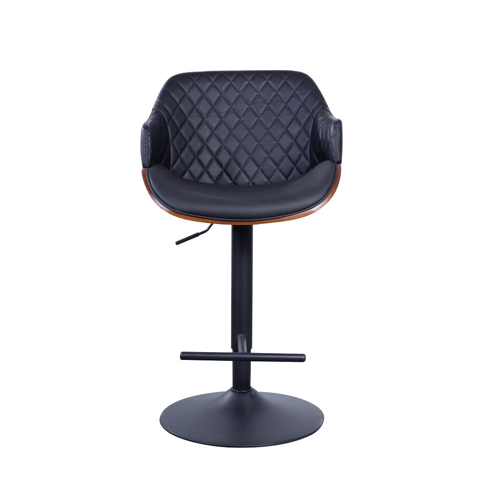 Modern Mesh-Back Swivel Bar Stool — PU Leather Seat