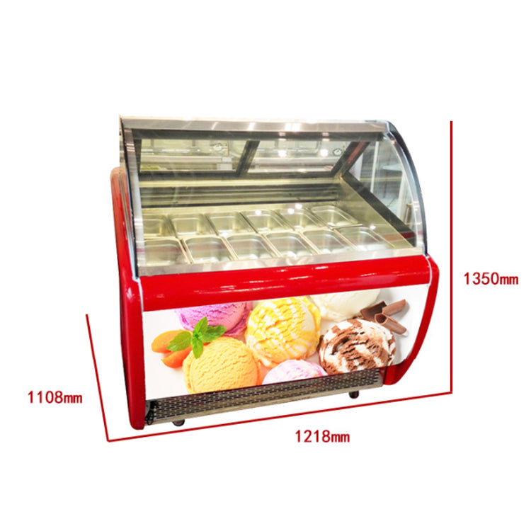 Commercial Gelato Display Freezer — Glass-Front Ice Cream Showcase