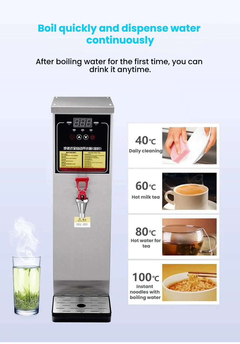 Commercial Countertop Water Boiler — Stepped Hot Water Dispenser