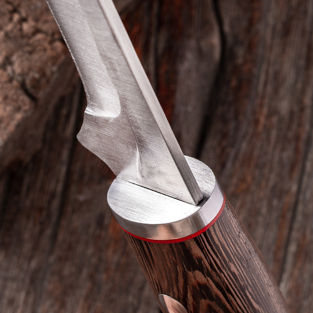 Stainless Steel Boning Knife with Chicken Wing Wood Handle