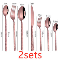 Embossed Stainless Steel Cutlery Set — 7-Piece image preview