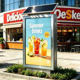 Solar-Powered Outdoor Advertising Light Box — Vertical Floor-Standing