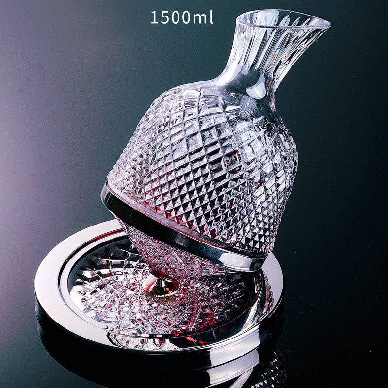 Crystal-Cut Whiskey Decanter with Leather Gift Box