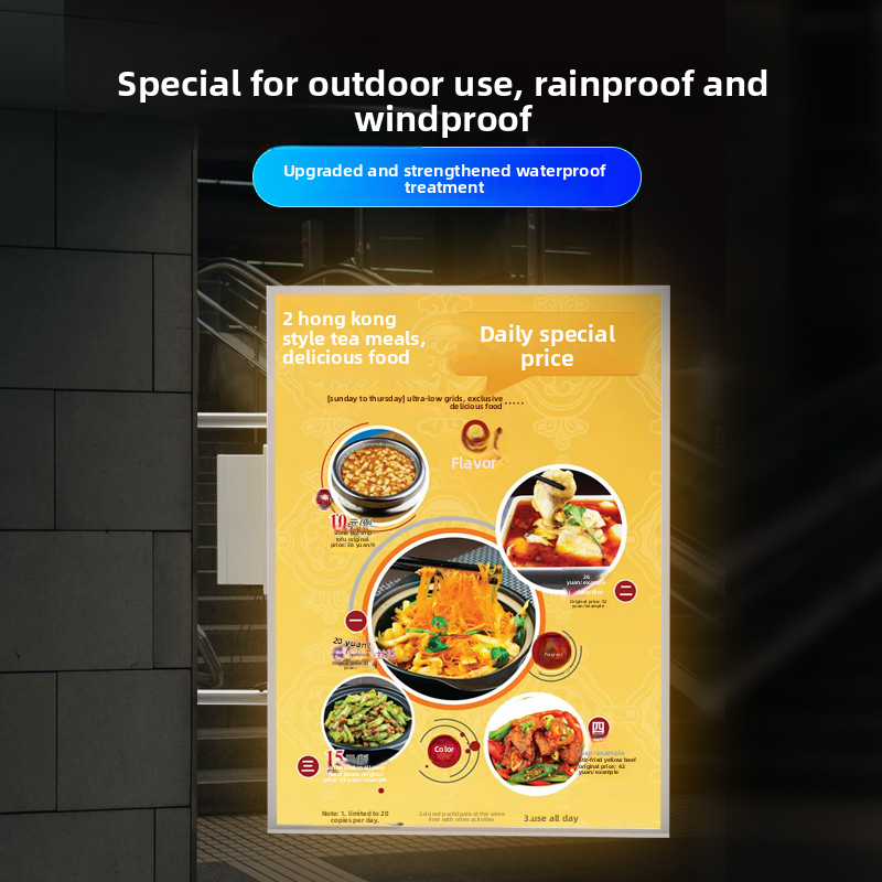 Custom Double-Sided LED Light Box Sign — Solar-Powered, Weatherproof