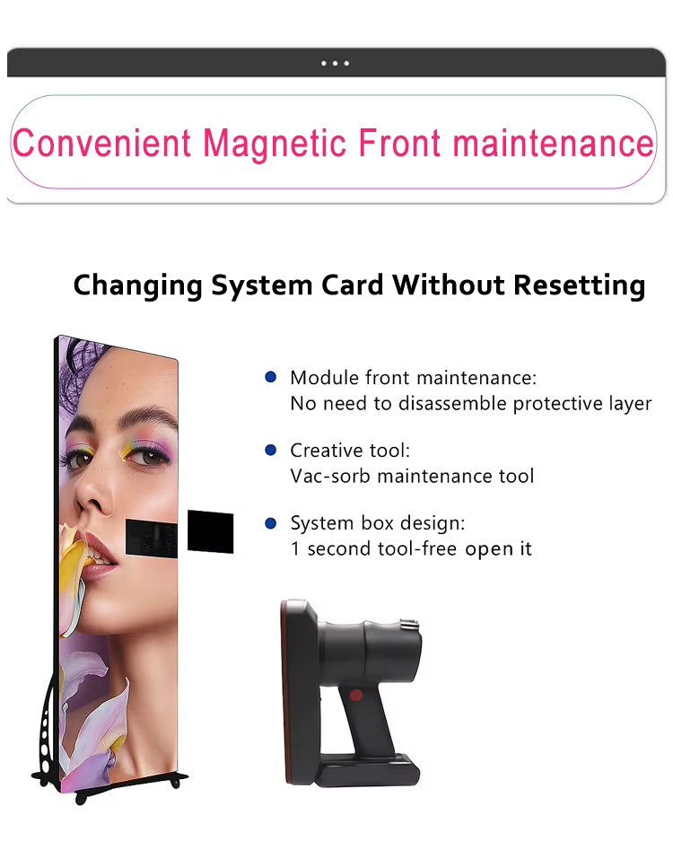 Modular LED Poster Display — Free-Standing GOB Screen