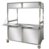 Foldable Stainless Steel Mobile Food Cart