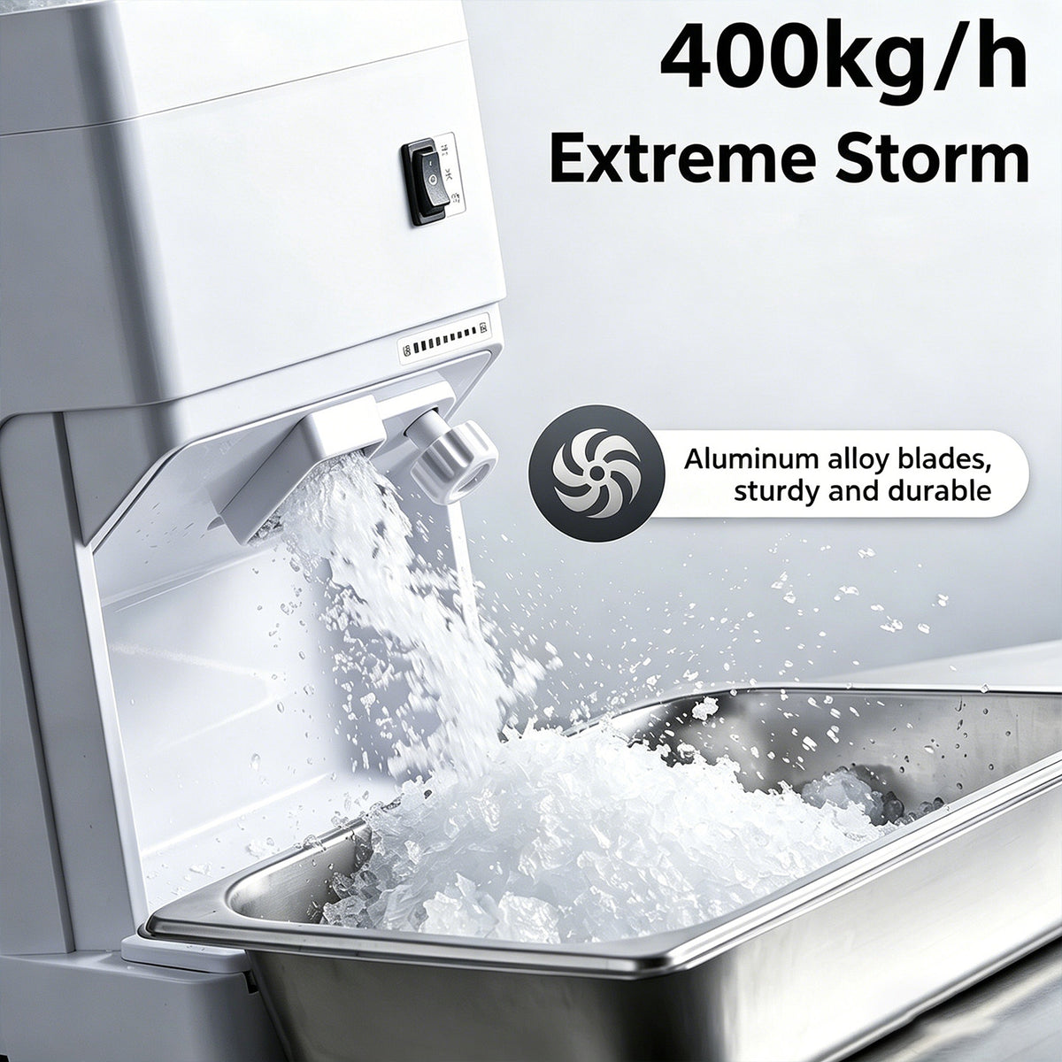 Commercial Electric Ice Crusher & Shaver — 430W, 6 kg/min