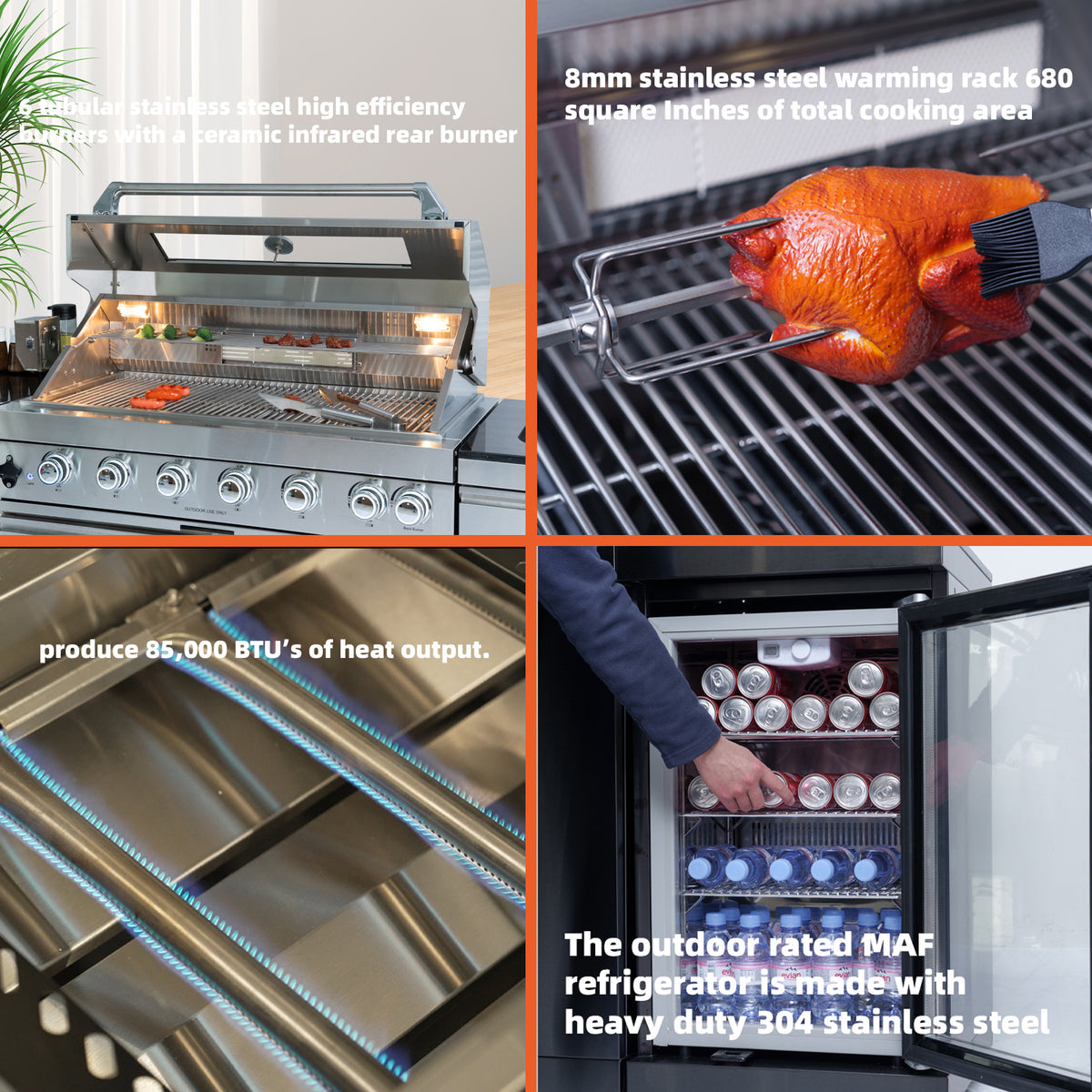 Modular Outdoor Kitchen — Stainless Steel with Weatherproof Shed