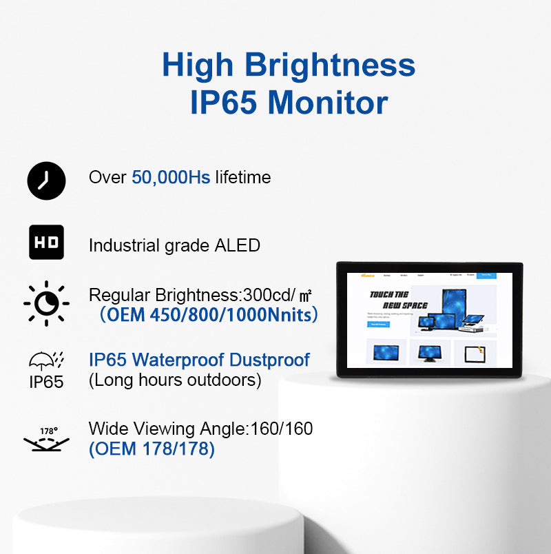 Industrial IP65 Waterproof Capacitive Touch Screen Monitor