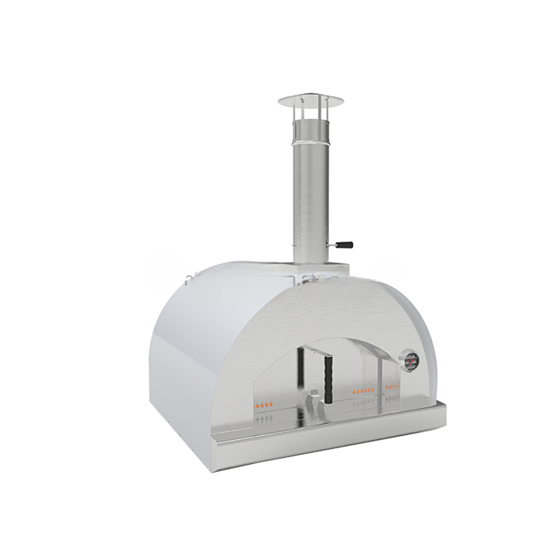 Freestanding Outdoor Wood-Fired Pizza Oven — Stainless Steel, 31"