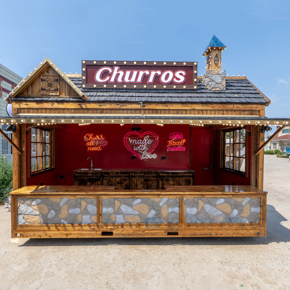 Vintage Wooden Churro Food Trailer — Mobile Vending Cart