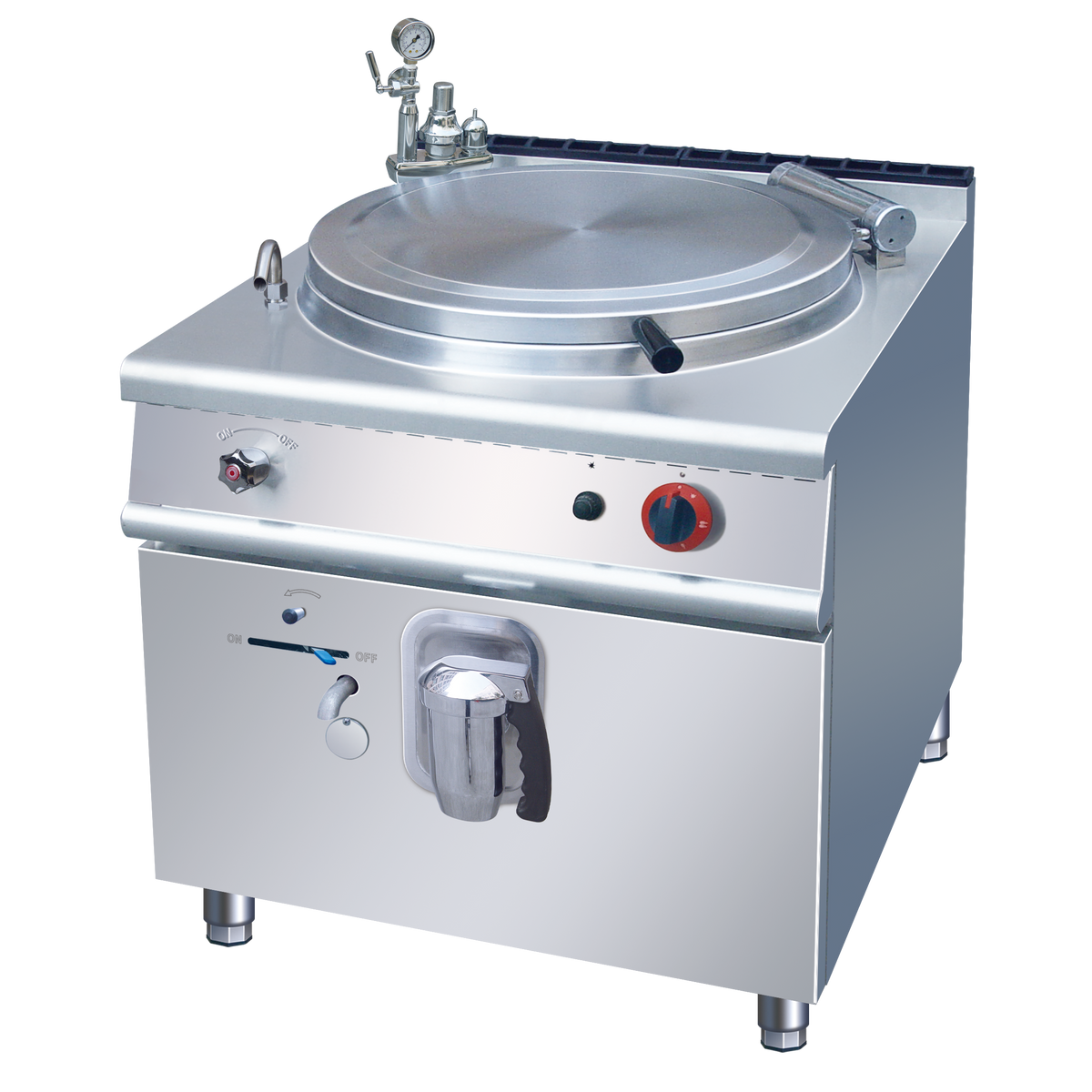 Commercial Gas Soup Kettle — 100 L Stainless Steel Double-Jacketed Pan