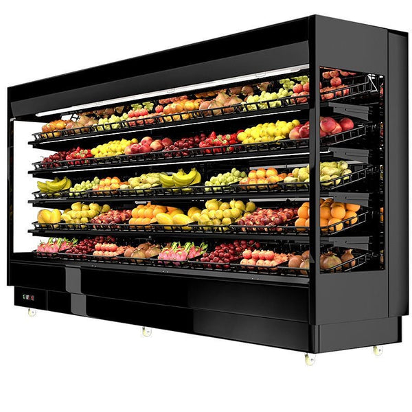 Open Multideck Display Chiller — Air-Curtain Fruit & Fresh Snacks & Cold Drinks