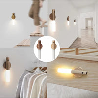 Magnetic Rechargeable LED Motion-Sensor Night Light with Wood Base image preview