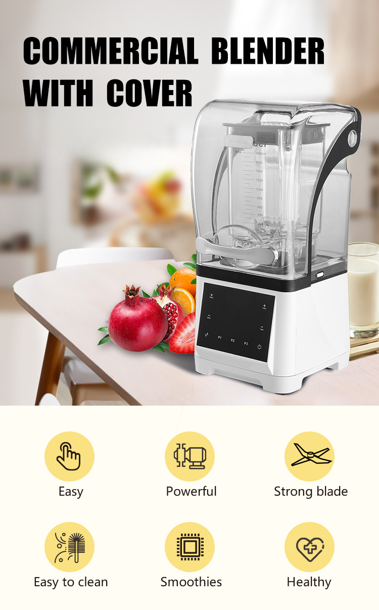 Heavy-Duty Commercial Blender with Sound Cover — 2.2 kW