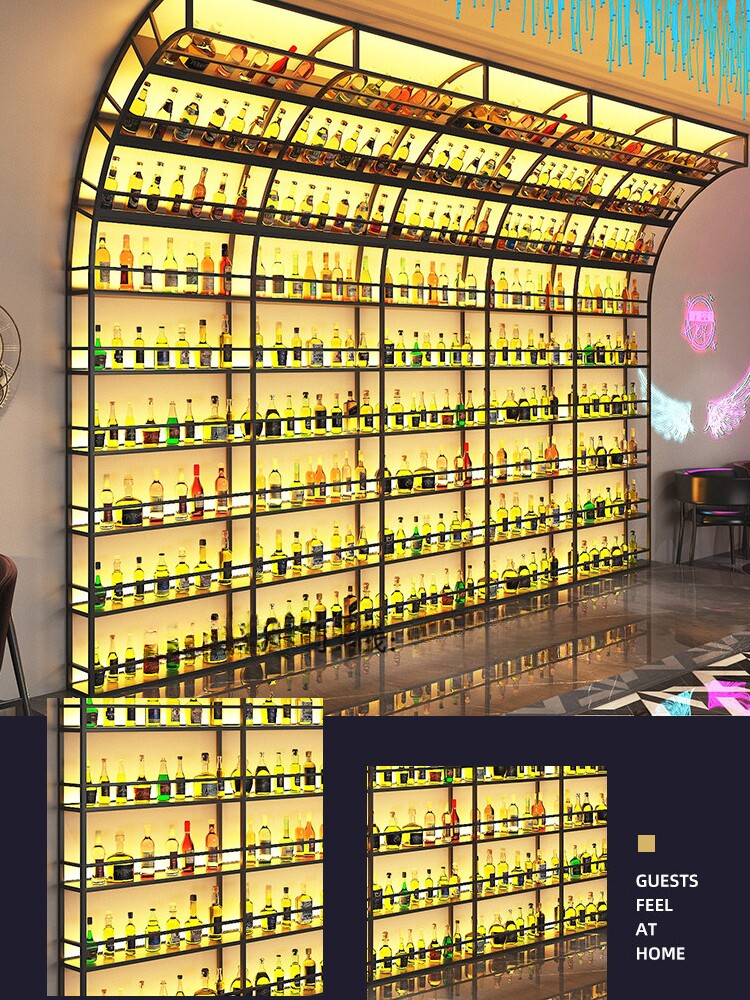 Industrial Wall-Mounted Bar Back Wine Rack