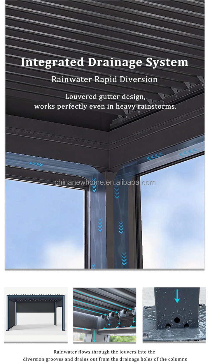Aluminum Louvered Pergola — Bioclimatic Poolside Gazebo