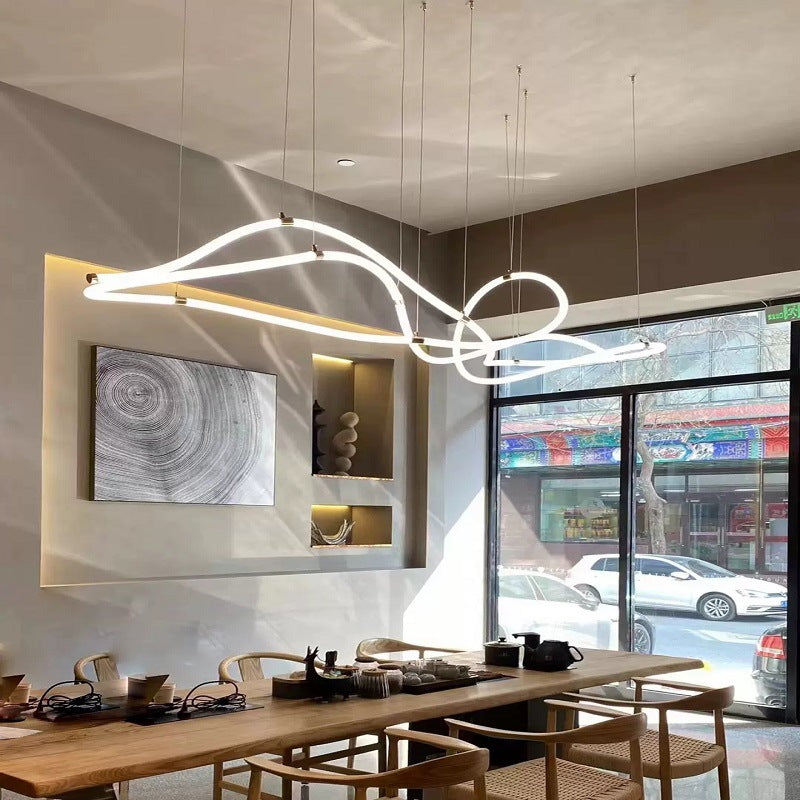 Minimalist LED Line Pendant Light — Silicone DIY Chandelier