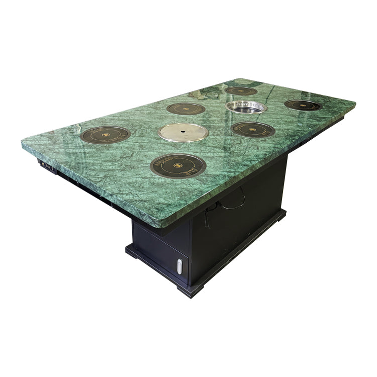 Smoke-Free Hot Pot Table — Marble Top, Built-In Induction