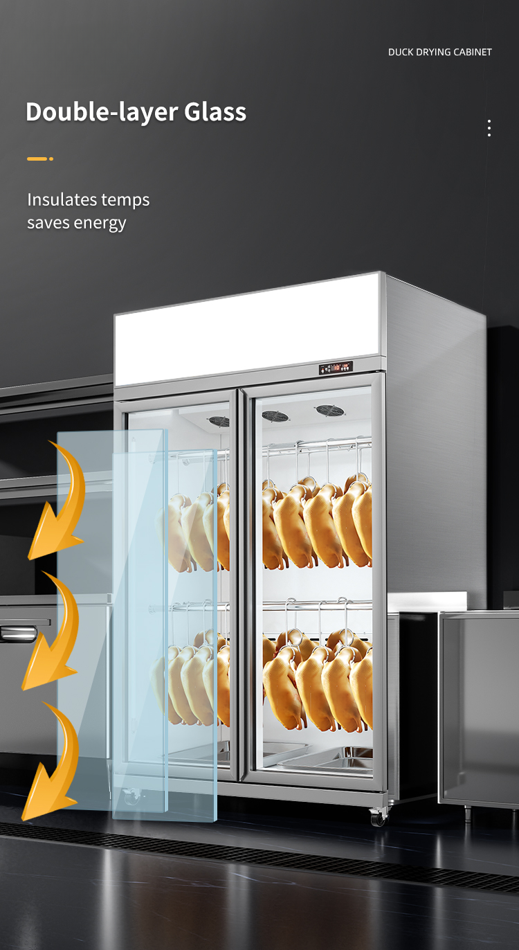 Commercial Duck & Goose Drying and Aging Cabinet — 2-Door Air-Cooled, refrigerant R290