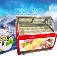 Commercial Gelato Display Freezer — Glass-Front Ice Cream Showcase image preview