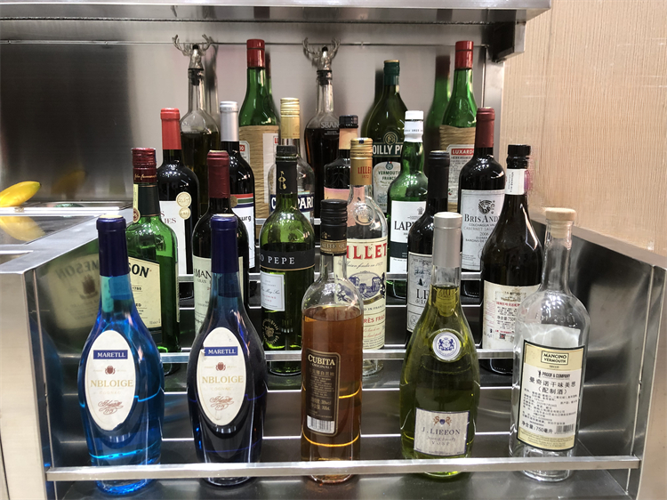 Stainless Steel Mobile Bar Station — Refrigerated Cocktail Cart