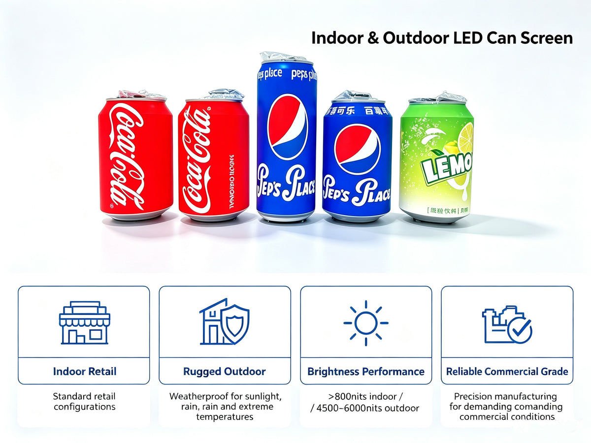 Can-Shaped Cylinder LED Video Display — Custom Digital Signage