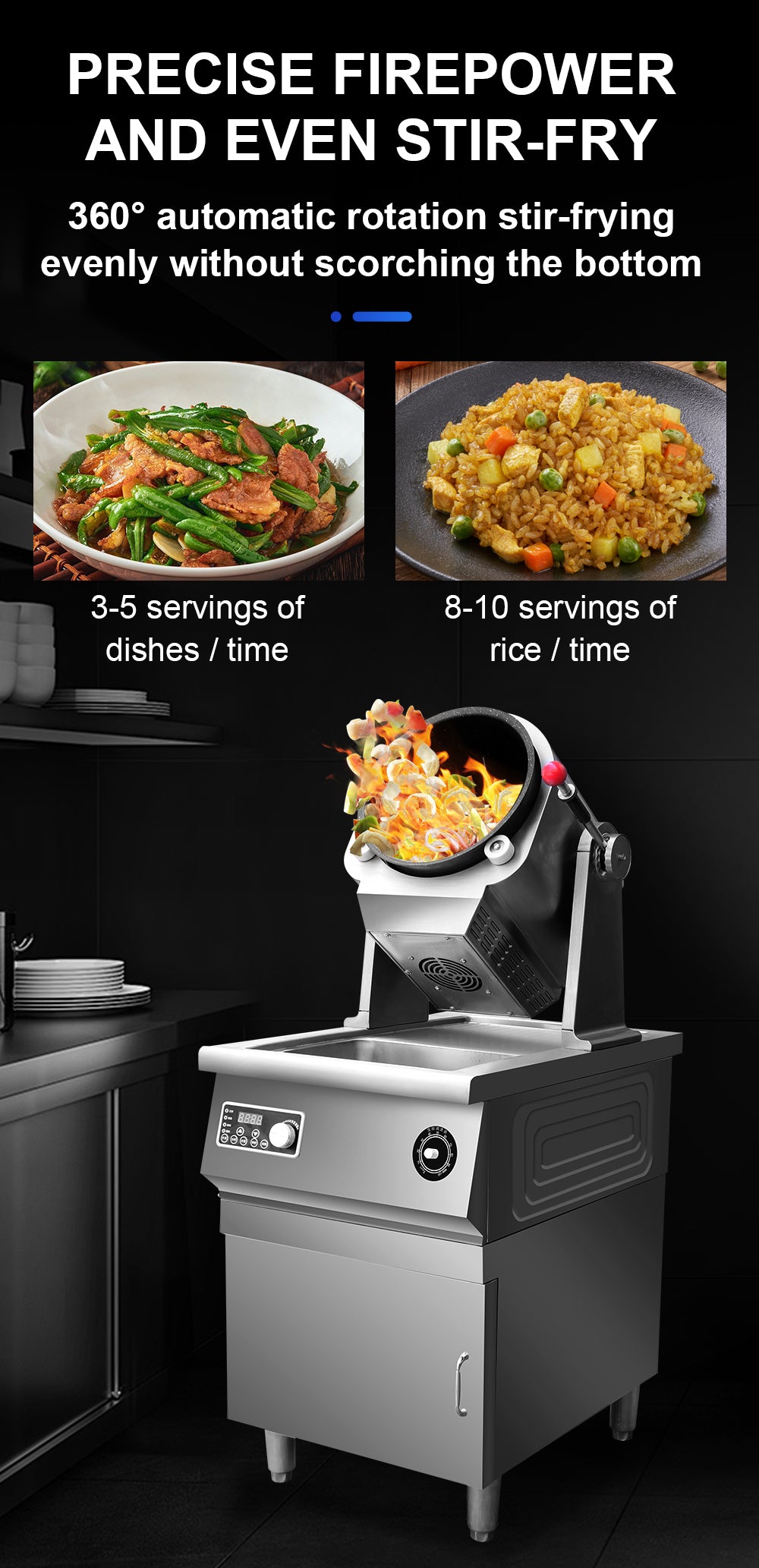 Commercial Automatic Stir-Fry Cooking Robot — Electric Wok Machine