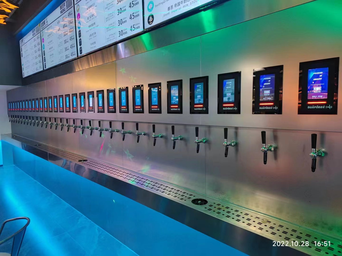 Self-Serve Beer Tap Dispenser with Built-In Refrigeration — 16-Keg