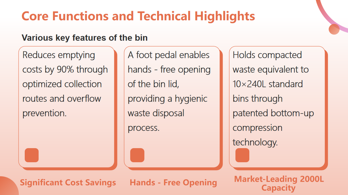 Solar-Powered Waste Compactor Bin — Odor Control, Anti-Theft