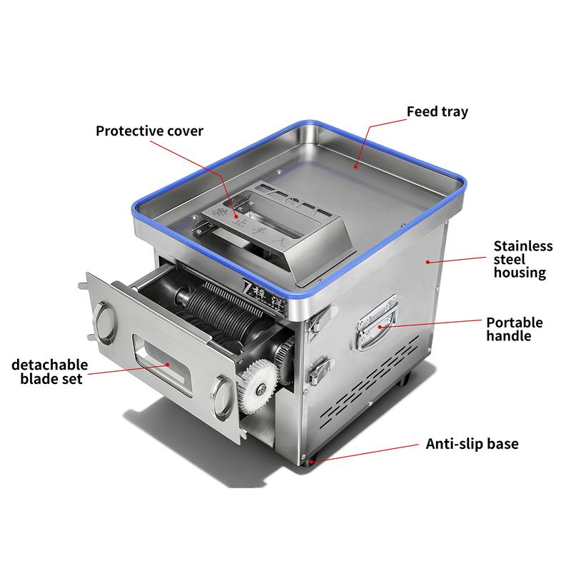 Commercial Electric Meat Slicer — 850W Stainless Steel, Adjustable 3–8mm