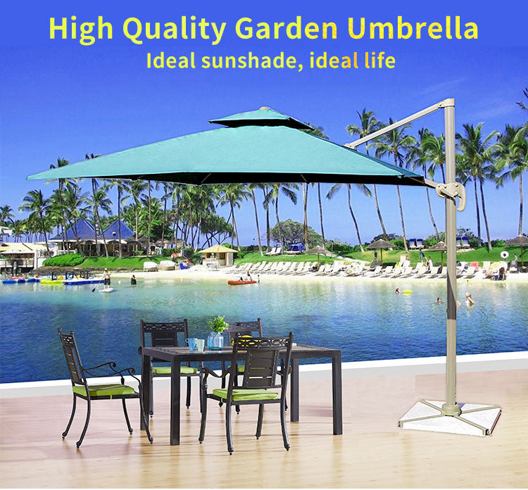 Commercial Patio Umbrella — 3×3 m Aluminum Roman Garden Parasol