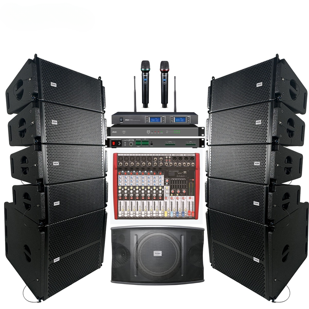 Professional Line Array Speaker System — Full-Range & Subwoofer