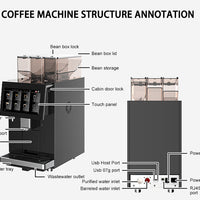 Commercial Self-Service Espresso Machine — Dual Bean Hopper, 20 Bar image preview