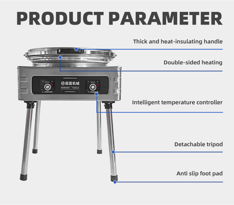 Commercial Electric Crepe Maker — Single & Double Plate, 3–10 kW