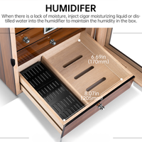 Aperçu : Armoire à cigares en bois — porte vitrée, 4 plateaux
