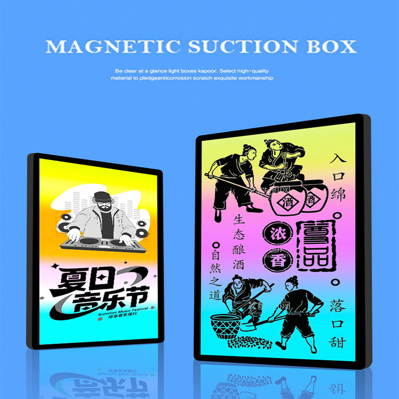 Ultra-Slim LED Light Box Sign — App-Controlled RGB, Wall-Mounted