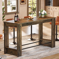 63-Inch Counter-Height Bar Table with Metal Footrest image preview