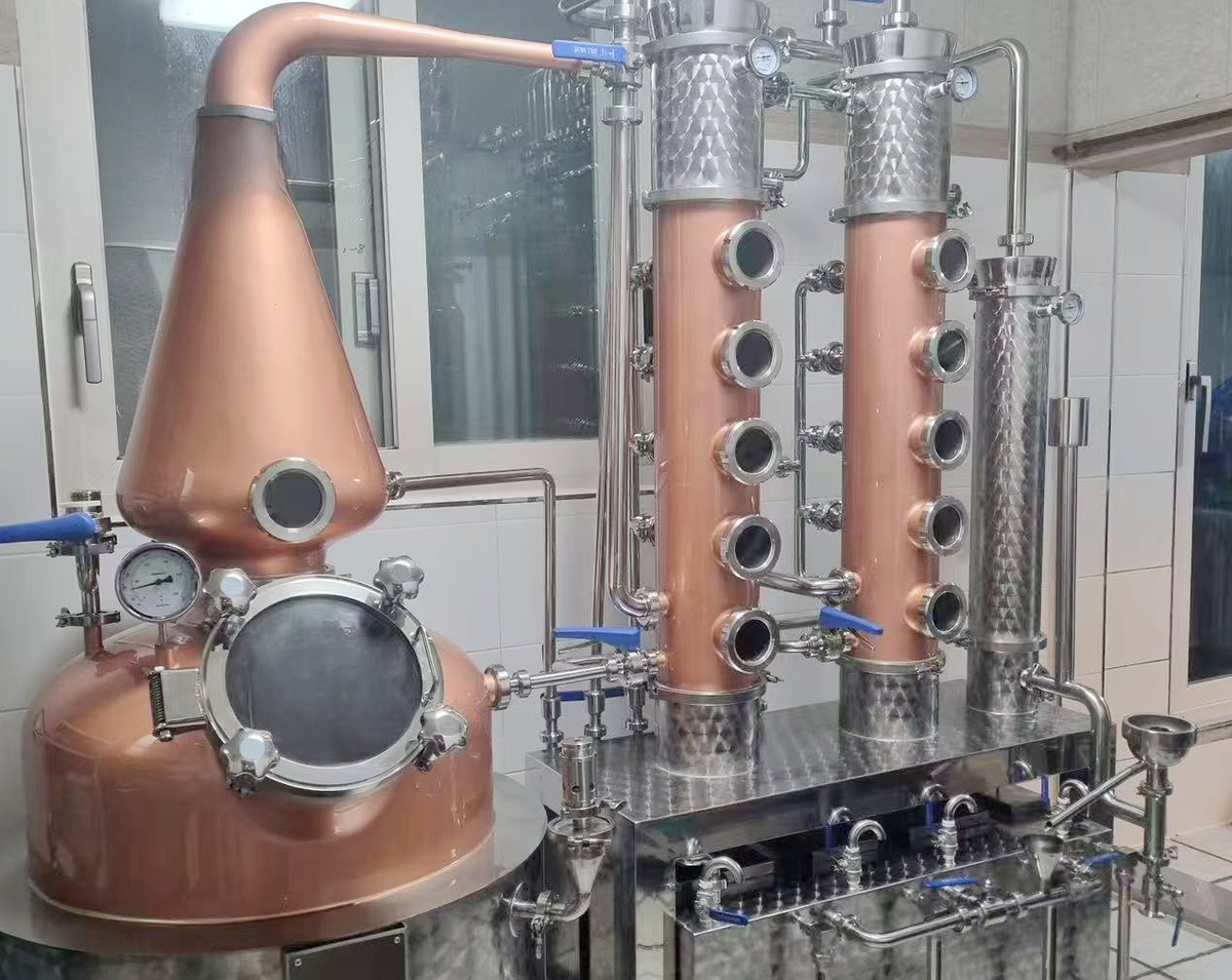 Commercial Reflux Column Still — Copper & Stainless Distillation System