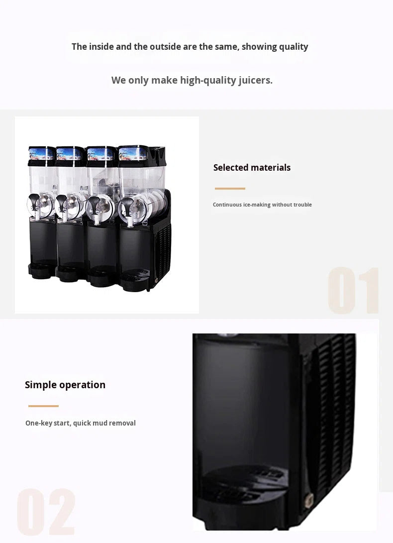 Commercial 4-Tank Slush & Cold Drink Machine — Self-Serve